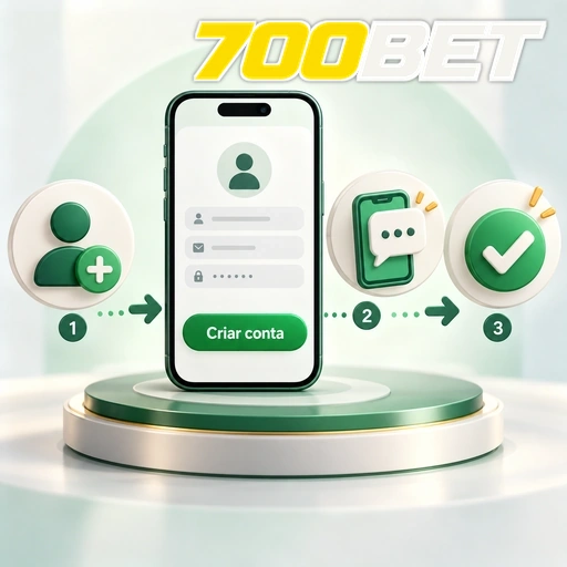 700BET — ilustração das etapas de criação de conta no celular