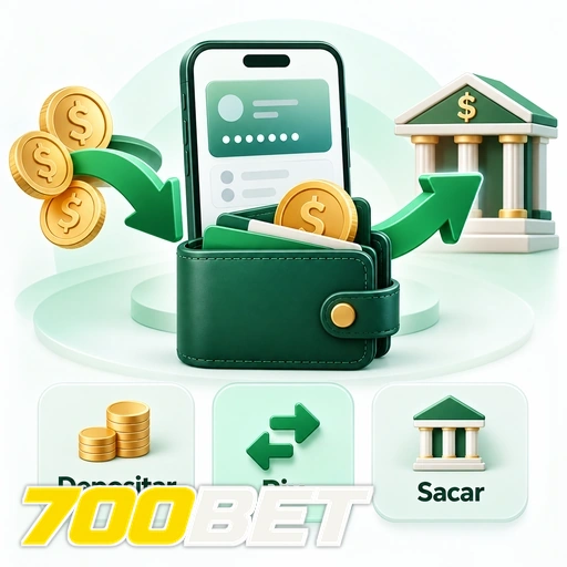 700BET — ilustração de carteira digital com depósito, Pix e saque