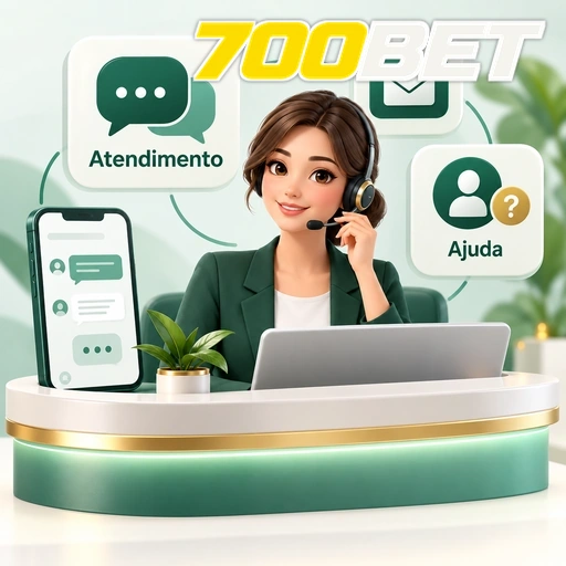 700BET — ilustração de atendente com headset em uma central de atendimento