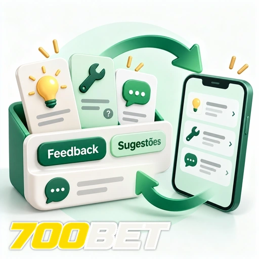 700BET — ilustração de central de feedback com sugestões e ícones de mensagens