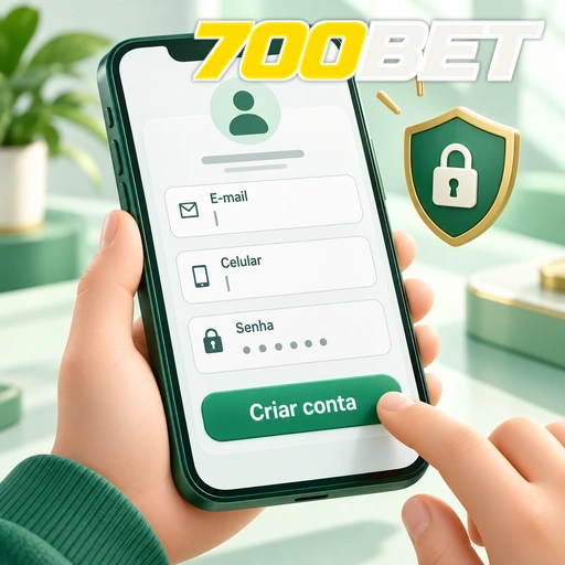 700BET — ilustração de preenchimento de formulário para criar uma conta no celular