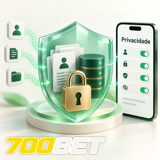 700BET — ilustração de privacidade e proteção de dados com escudo, cadeado e celular